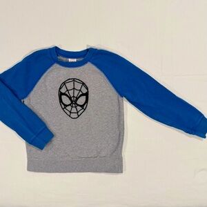 Hanna Andersson Spider-Man Sweatshirt Boys 8 130 cm Marvel Applique Cotton Grey
